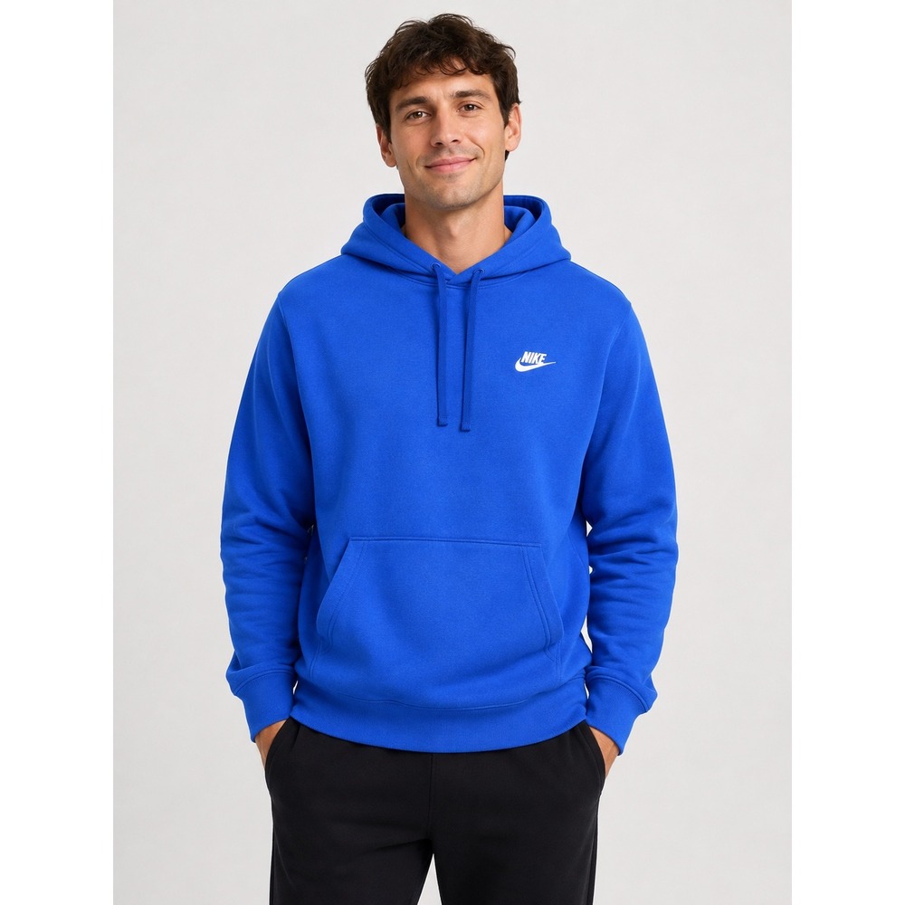 Nike Mens Sportswear Club Fleece Hoodie Royal Blue BV2654-480 Size M